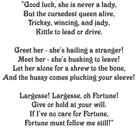 Poem of Lady Luck by Kipling